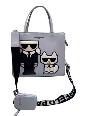 KARL LARGERFELD PARIS MAYBELLE ICE BLUE SATCHEL CROSSBODY BAG